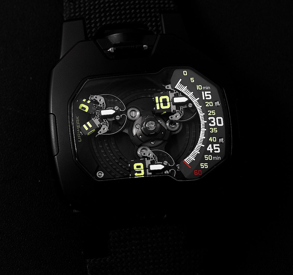 Satellite Time Display Luxury Men’s Watch Black Modern Mechanical Look Premium Designer Wristwatch