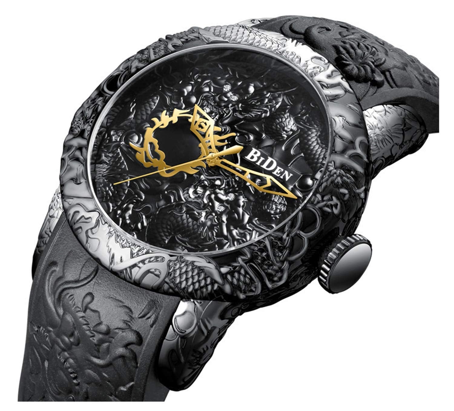 Dragon Skeleton Dial Luxury Men’s Watch Black Designer Mechanical Look Premium Fashion Wristwatch
