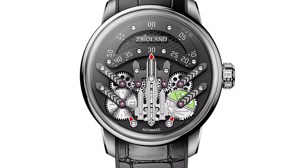 Futuristic Mechanical Gauge Dial Automatic Watch – Multi-Layer Gear Design