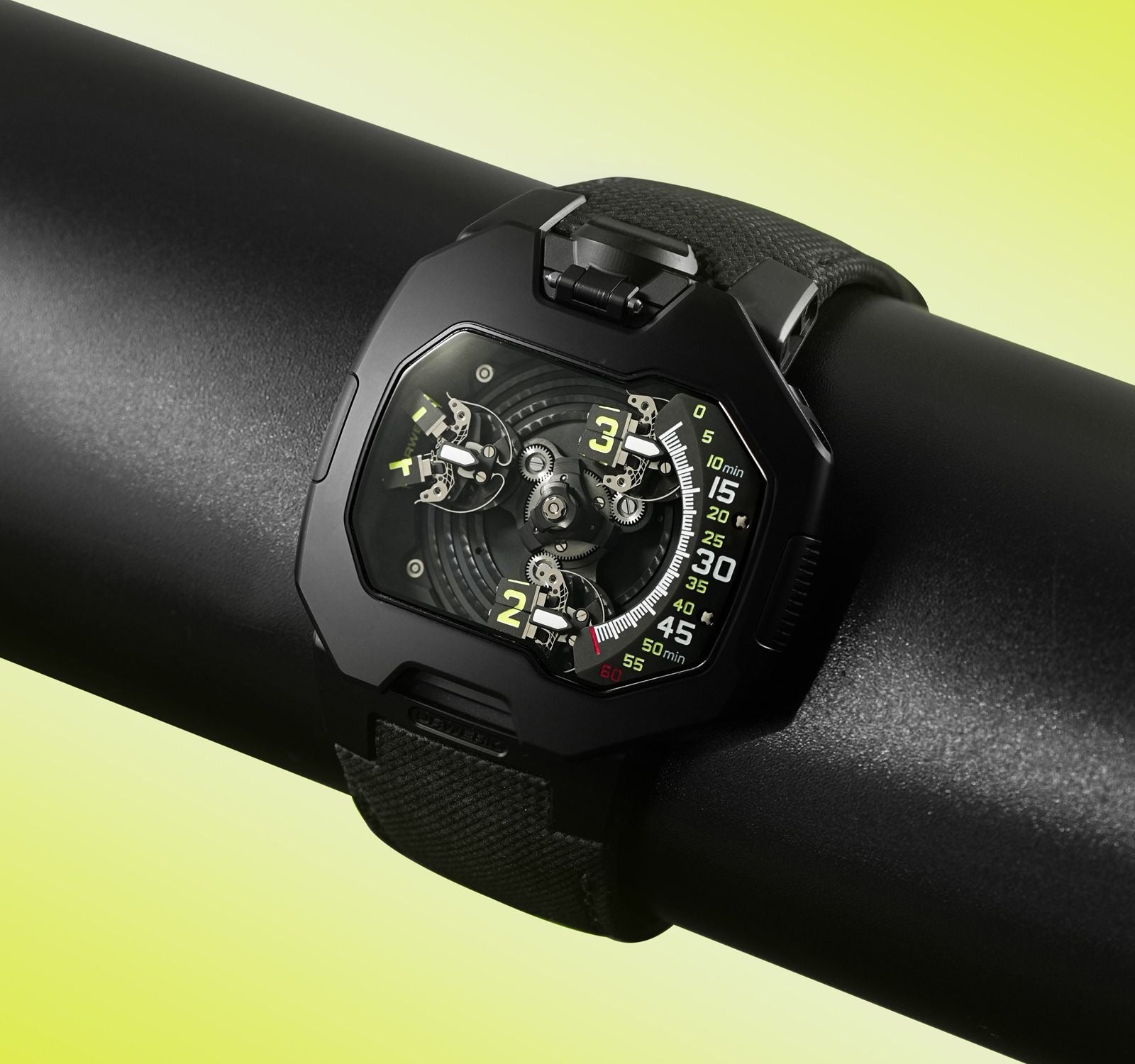 Satellite Time Display Luxury Men’s Watch Black Modern Mechanical Look Premium Designer Wristwatch