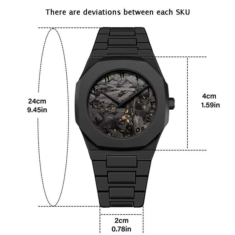 Luxury Inspired Black Arabic Dial Watch for Men Matte Finish with Stylish Metal Strap