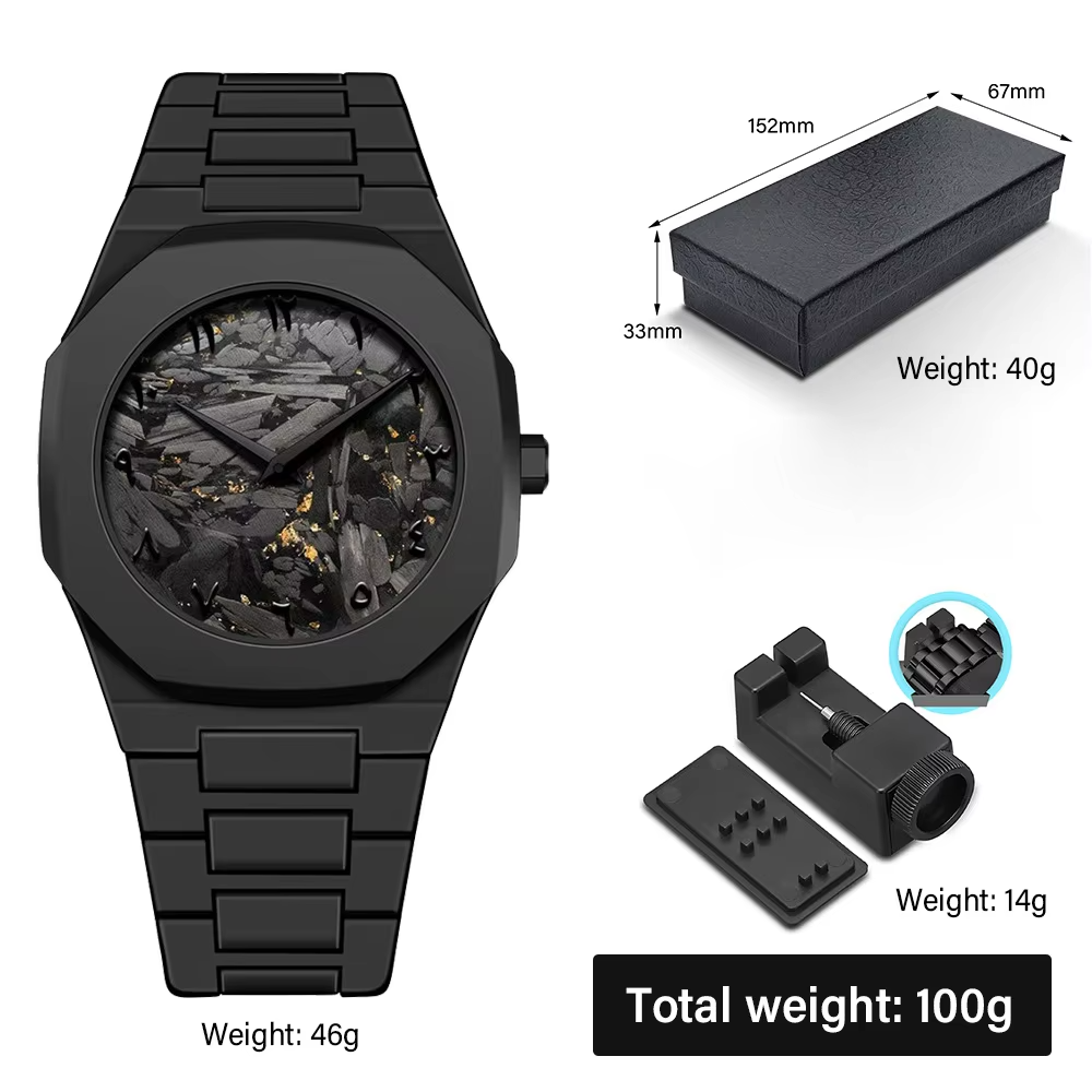 Luxury Inspired Black Arabic Dial Watch for Men Matte Finish with Stylish Metal Strap